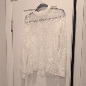 Emoda White Lace Long Sleeve Blouse, Japan Purchased